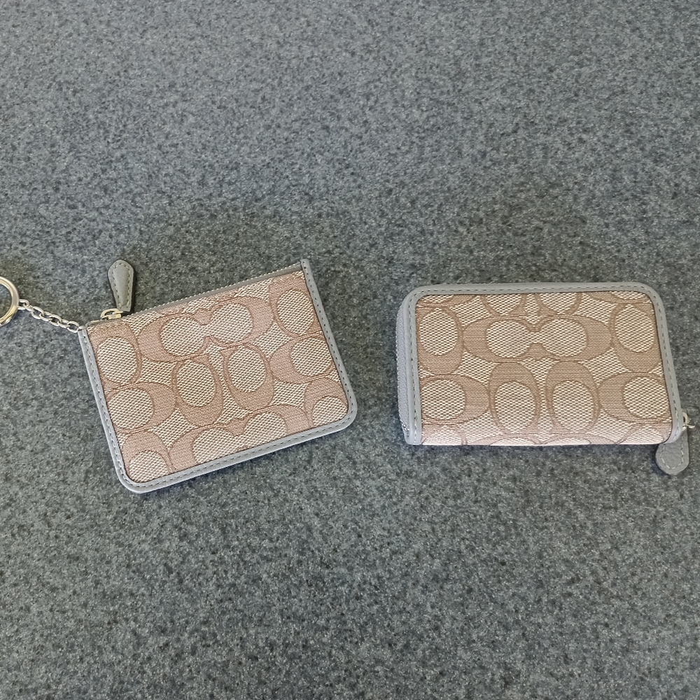 Coach mini wallet and key holder set
